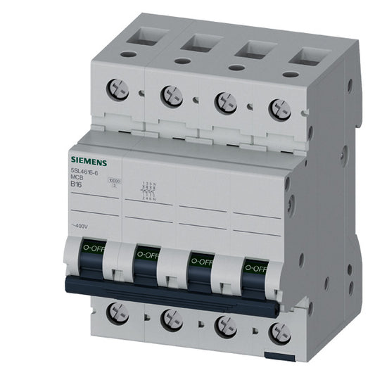 SIEM 5SL4616-6 Leitungsschutzschalter 400V 10KA, 3+N-Polig, B, 16A