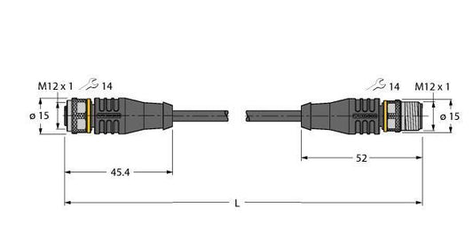 TURC RKS12T-0,3-RSS12T/TEL Aktuator- und Sensorleitung PVC Verbindungsleitung
