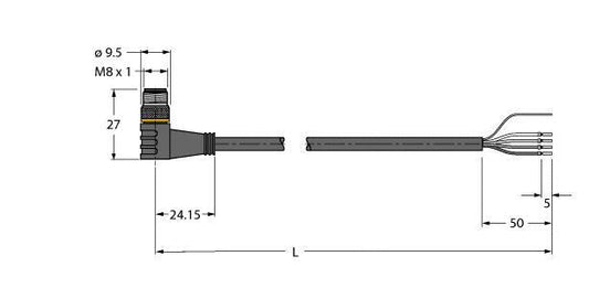 TURC PSWS4M-5/TXL Aktuator- und Sensorleitung PUR Anschlussleitung