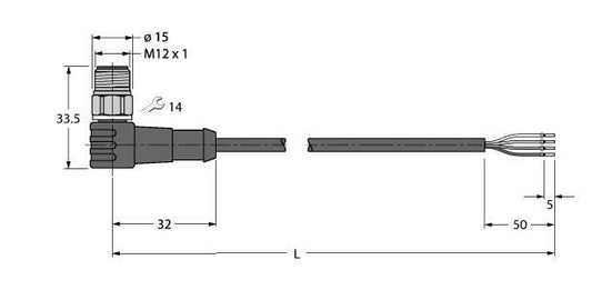 TURC WSCV4.4T-10/TFW Aktuator- und Sensorleitung / PP-EPDM, Anschlussleitung