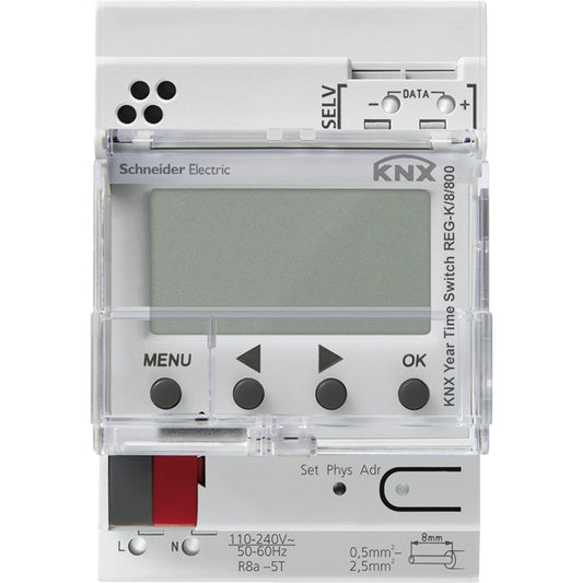SE MTN6606-0008 KNX Jahreszeitschaltuhr REG-K/8/800, lichtgrau