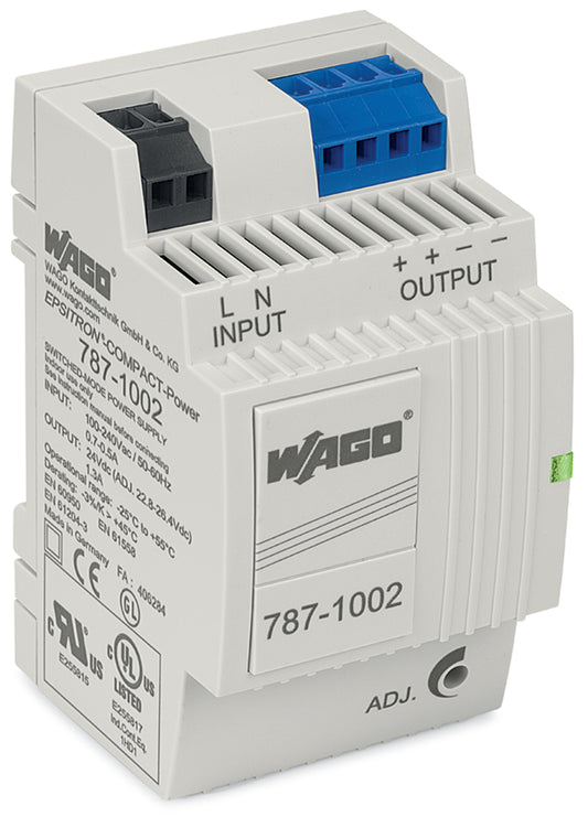 WAGO 787-1002 Stromversorgungen DC 24 V 1,3 A primär 85-264VAC 120-373VDC