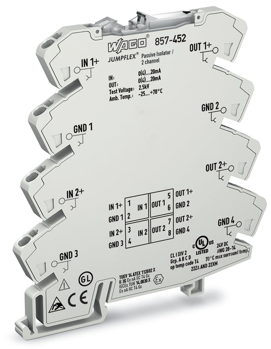 WAGO 857-452 JUMPFLEX®-Messumformer Passivtrenner 2-kanalig
