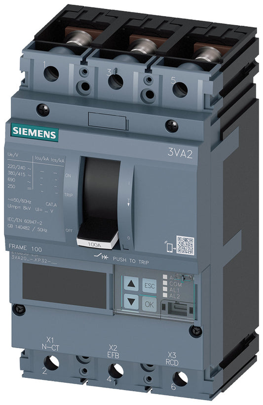 SIEM 3VA2040-6KP32-0AA0 Leistungsschalter 3VA2 ICU=85kA @ 415V IN=40A Überlastsc