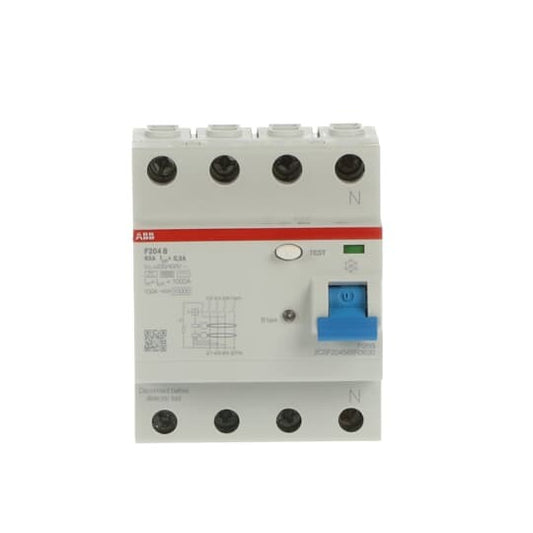 ABB F204B-63/0,3 FI-Schutzschalter Typ B 4P 63A 300mA 3kA 4TE 2CSF204568R3630