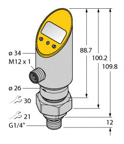 TURC PS250R-504-LI2UPN8X-H1141 Drucksensor (verdrehbar) mit Stromausgang