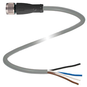 PF V1-G-2M-PVC M12 Kabeldose grau gerade 2m 4 Adern