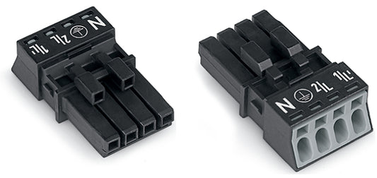 WAGO 890-204 Buchse ohne Zugentlastungsgehäuse 4-polig schwarz