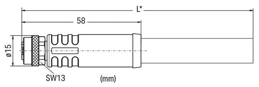 WAGO 756-3501/050-020 Power-Leitung, M12L-Buchse, axial, 5-polig, Länge 2 m