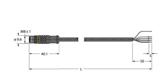 TURC PSGS4M-2/TXL Aktuator- und Sensorleitung PUR Anschlussleitung