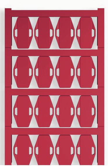 WEI VT SFX 9/24 MC NE RT V0 Leitermarkierer, LxB: 24 x 15 mm, Polyam id 66, rot