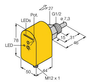 TURC FTCS-G1/2A4P-2AP8X-H1140 Strömungssensor Eintauchsensor mit integrierter Au