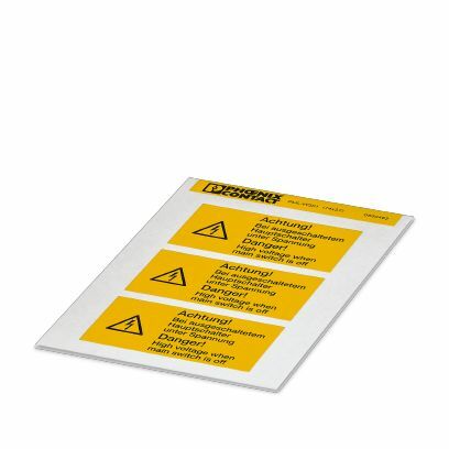 PHO PML-W301 (74X37) Warnschild Bogen gelb beschriftet