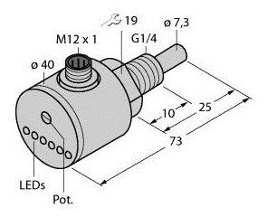 TURC FCS-G1/4A4-ARX-H1140 Strömungssensor Eintauchsensor mit integrierter Auswer