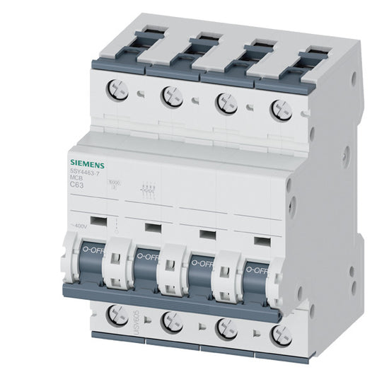 SIEM 5SY4463-7 Leitungsschutzschalter 400V 10kA, 4pol. C, 63